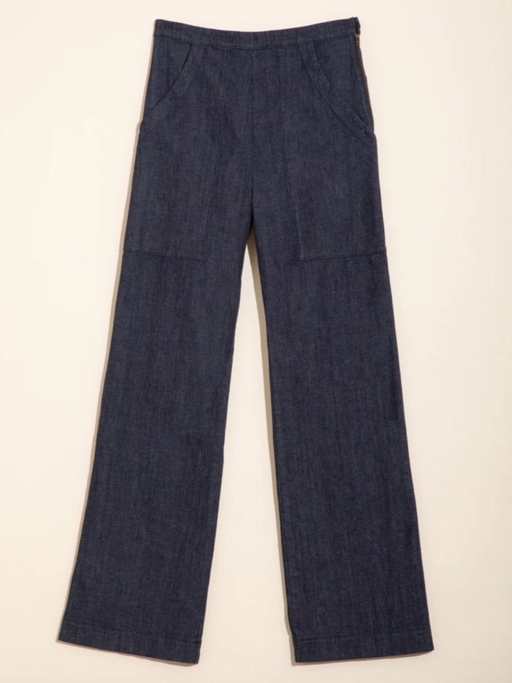Prairie Underground Yr Arrow Pant In Dark Denim Flare Leg High Rise